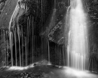 "The Comb" - Green Falls in Black and White.