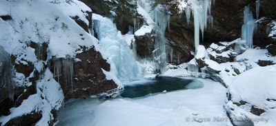 Bingham Falls' Frozen Amphitheater in Color, Stowe, VT